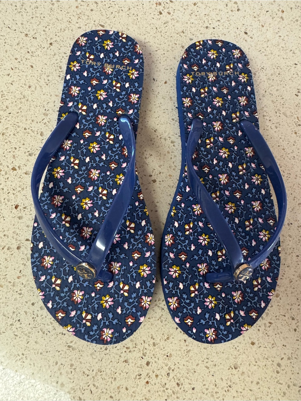 Tory Burch Wild Pansy Flip Flops - Pre-Owned